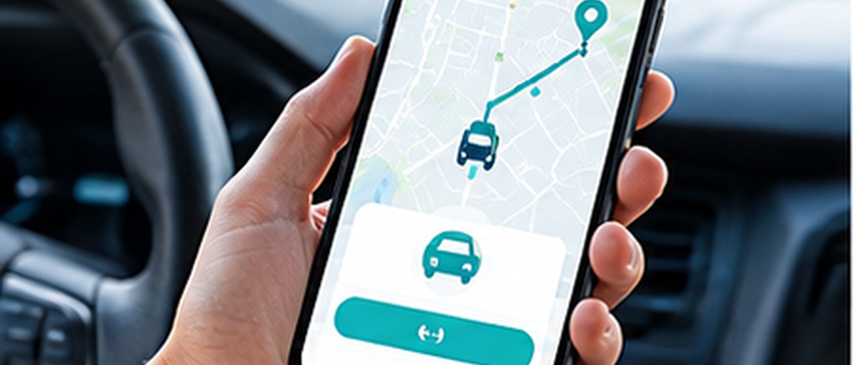 App Colaby con mapa y ruta en el celular